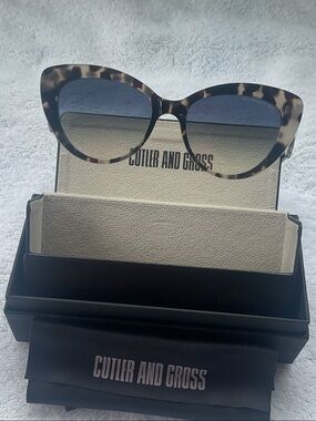 Cutler and Gross Women's Tortoise Cat-Eye Sunglasses - Brown Gradient Lenses